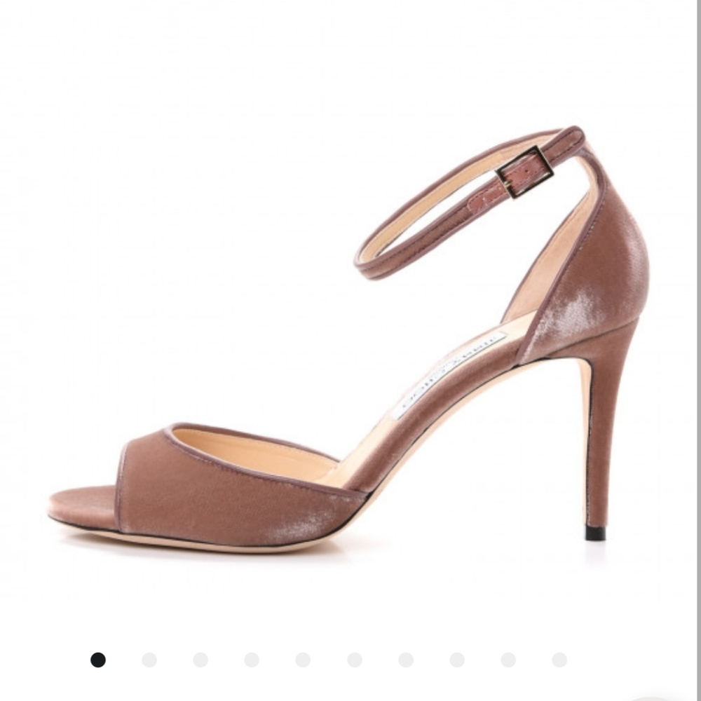 Jimmy Choo Size 38 Annie Pink Velvet Heels